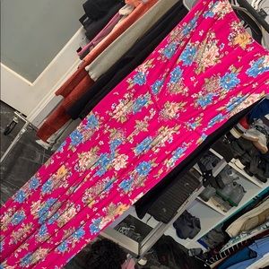 Floral bright strapless jumpsuit